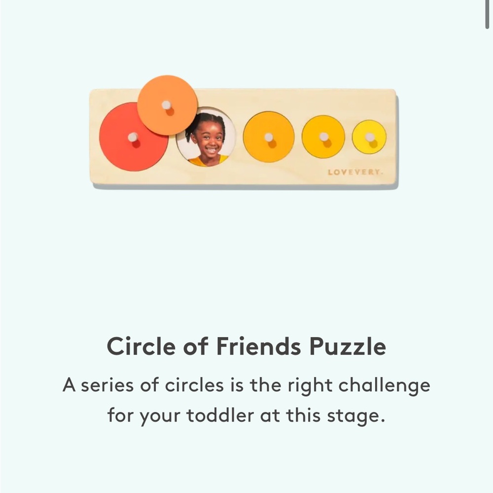 Lovevery Wooden Circle of Friends Puzzle from Babbler Play Kit Months 13 14 15